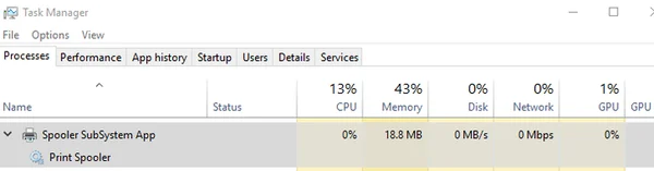 Spooler subsystem app high CPU usage on Windows 10 featured image