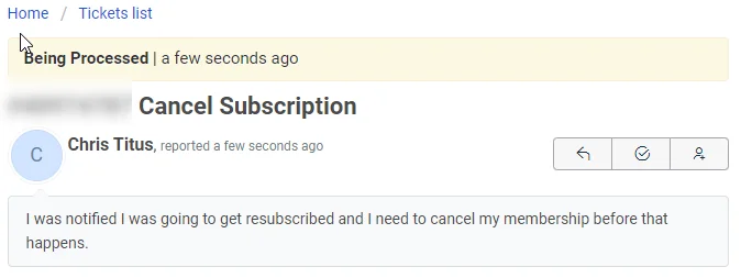 Cancel Ticket