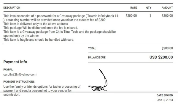 Bogus Invoice
